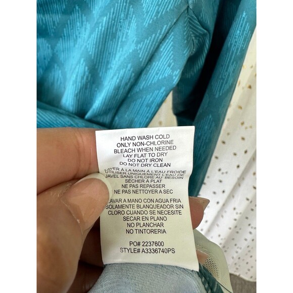 Hang Ten Women's Geometric Long Sleeve Sun Protection UPF 50+ Rash Guard Shirt S - Picture 7 of 7